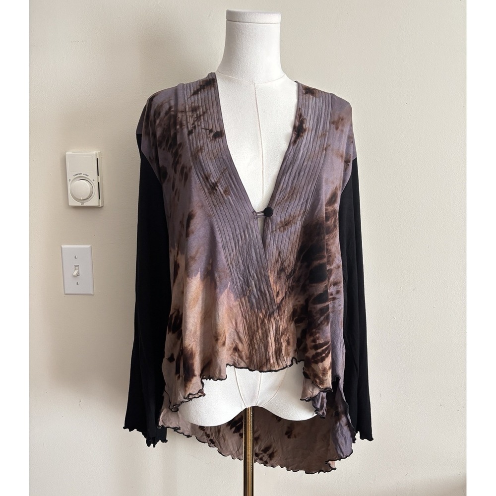 Harubella Cardigan Womens Small Medium Oversized Bohemian Tie Dye Hippie Stretch